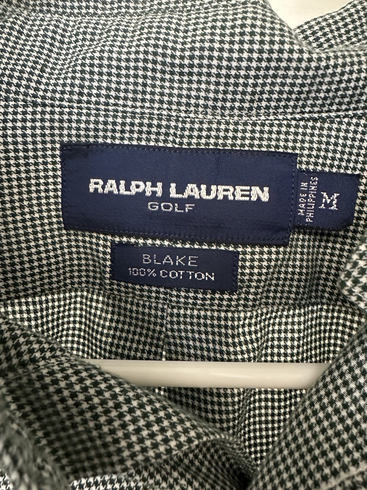 Polo Ralph Lauren Golf Blake Houndstooth Black and White Long Sleeve Shirt Med