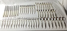 1847 Rogers Bros Flair Silverplate Flatware Set 56 Pc Knives Forks Spoons
