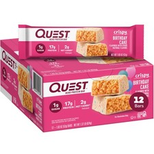Quest Nutrition Crispy Birthday Cake Protein Bar, 17g Protein, 1g Sugar, 2g N...