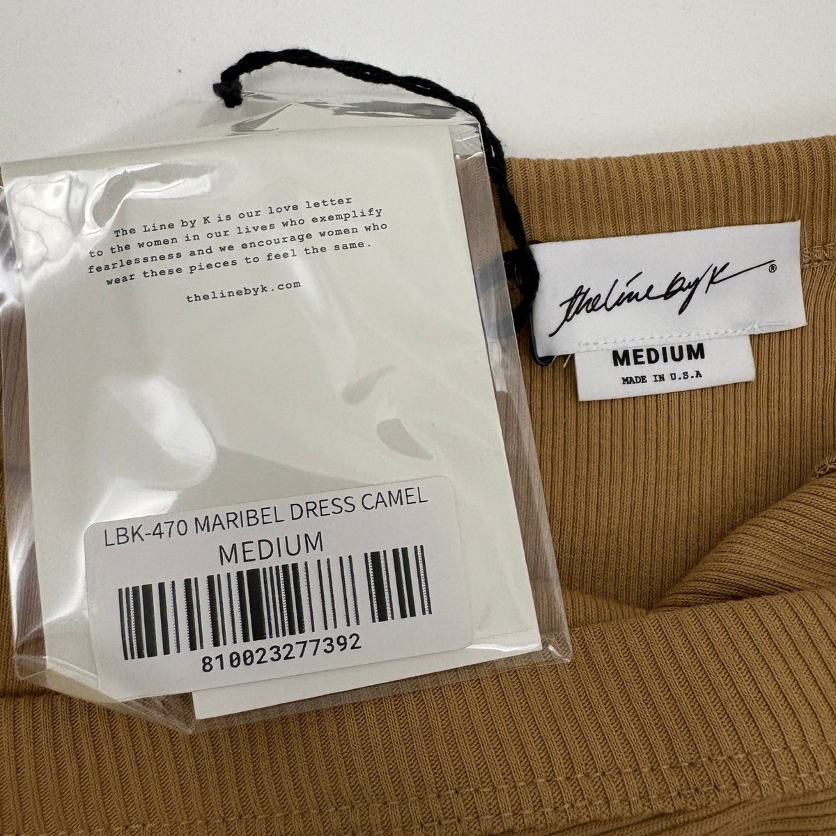 NWT The Line by K Maribel Midi Dress Size M Camel Ribbed Casual Stretch  Bodycon | eBay