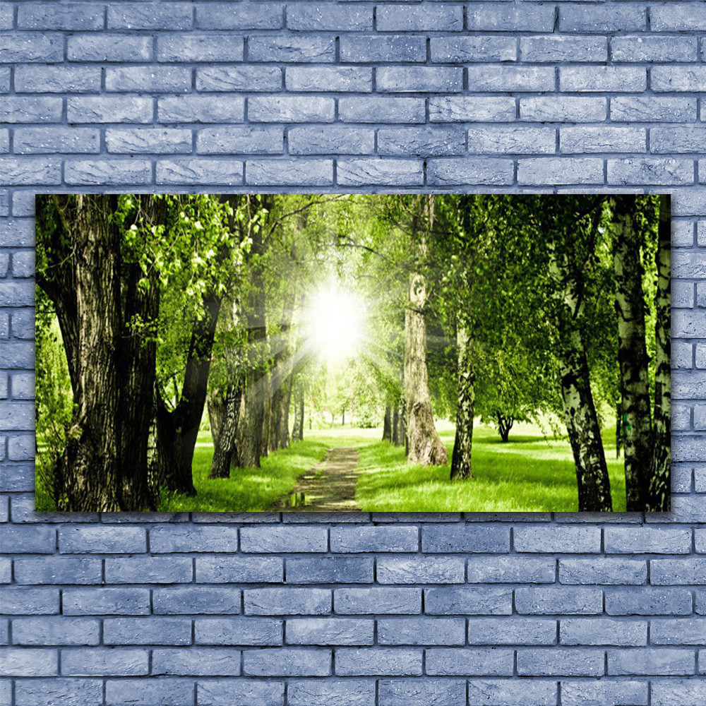 Tableau acrylique forêt lumineuse pour agrandir une pièce