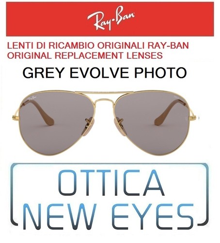 LENTI di Ricambio RAYBAN AVIATOR 3025 V8 Replacement Lenses evolve grey  photo | eBay