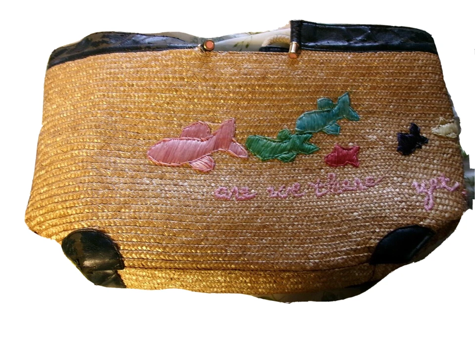 Bolso de Playa "Lilly Pulitzer" Paja Tamaño Grande "Emboirdered" Foto 4 de 4