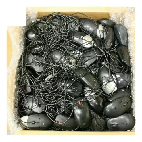 Lote de 100 ratones ópticos con cable USB DELL HP Lenovo - Mixto grandes marcas Foto 3 de 3