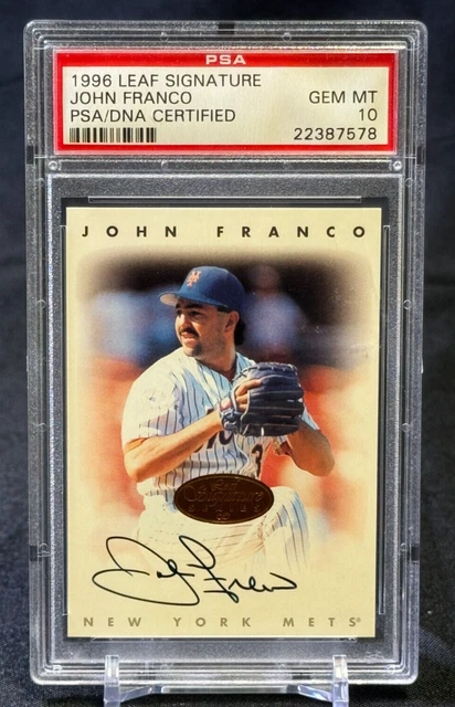 John Franco 1996 Donruss Leaf Signature Series Autograph PSA/DNA 10 Mets POP 1