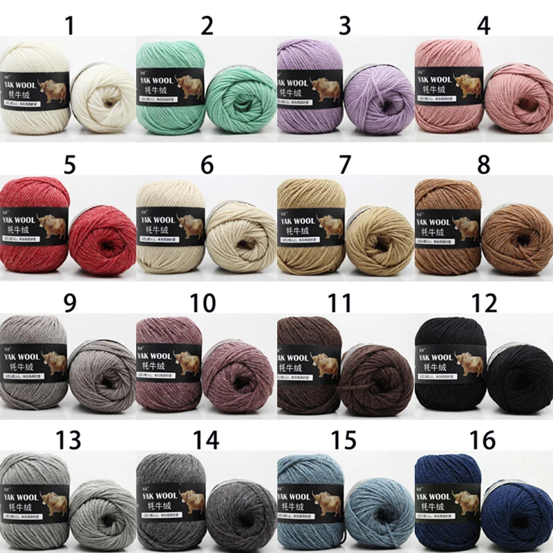 1 ball 100g Yak Crochet Yarn Knitting Wool Knitted Thick DIY Cashmere 30 Colors - Image 3 of 4