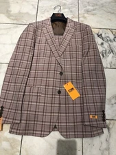 NWT STEVEN LAND Men's Multi Color Plaid Slim Fit  Suit Two Buttons Size 42R