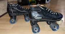 Cobra Men's Black Roller Derby Skates with Cobra Speed Wheels - Size 8 L