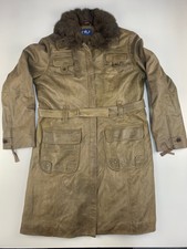 Blu Byblos Soft Leather Long Coat, Uk18