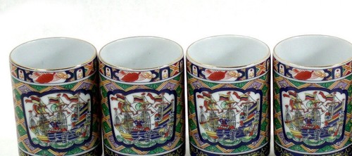 5 tazas de té Chai Latte exportación envío negro patrón pueblo antiguo 0011010 - Imagen 4 de 5