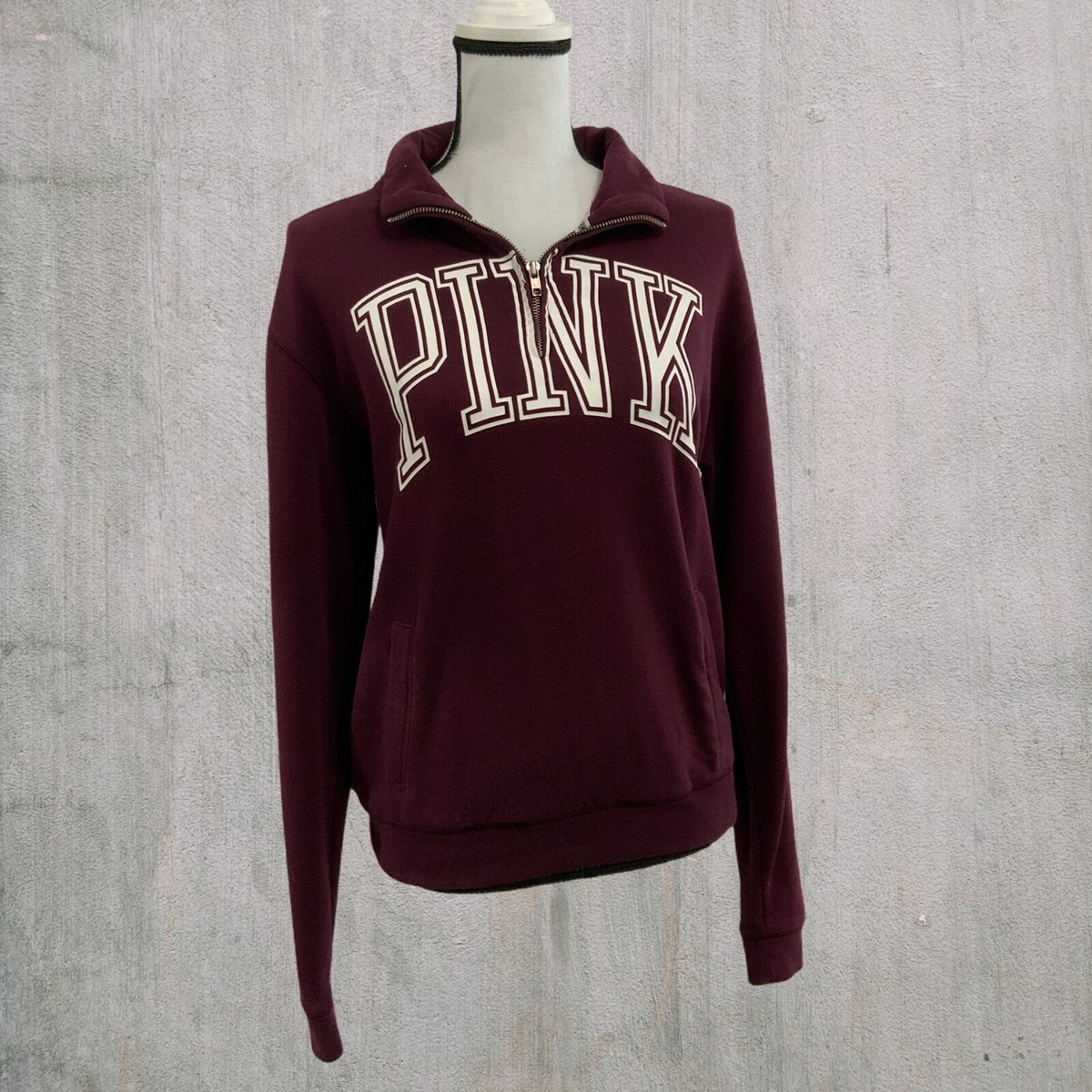 PINK Victoria's Secret Sweatshirt Size XS Zip Neck Vintage