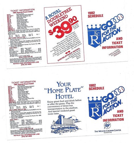 K.C. ROYALS SCHEDULE / 1982 / #2
