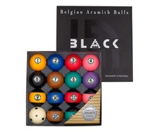 NEW ARAMITH TOURNAMENT BLACK BELGIUM POOL BALLS 2 1/4" FREE PRIORITY SHIPPING