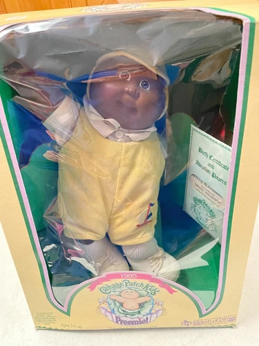NIB COLECO CABBAGE PATCH KIDS DOLL PREEMIE BLACK BABY BOY DOLL MARCH OF DIMES