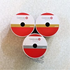 Wired Ribbon Christmas Crafting Celebrate It 2.5  X 25ft Lot of 3