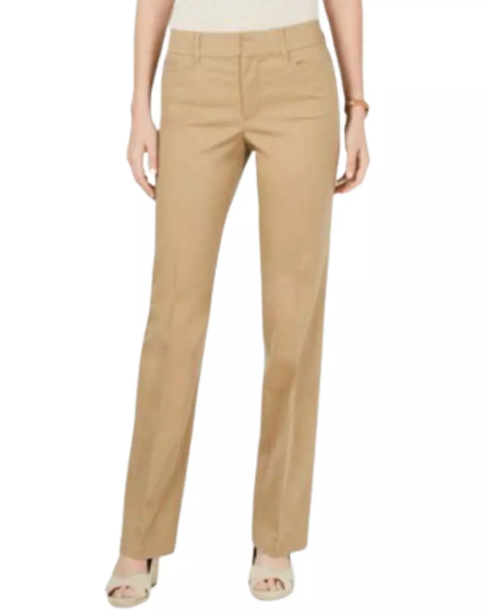 Charter Club Women s Tummy Control Trouser Khaaki Pants Size 16