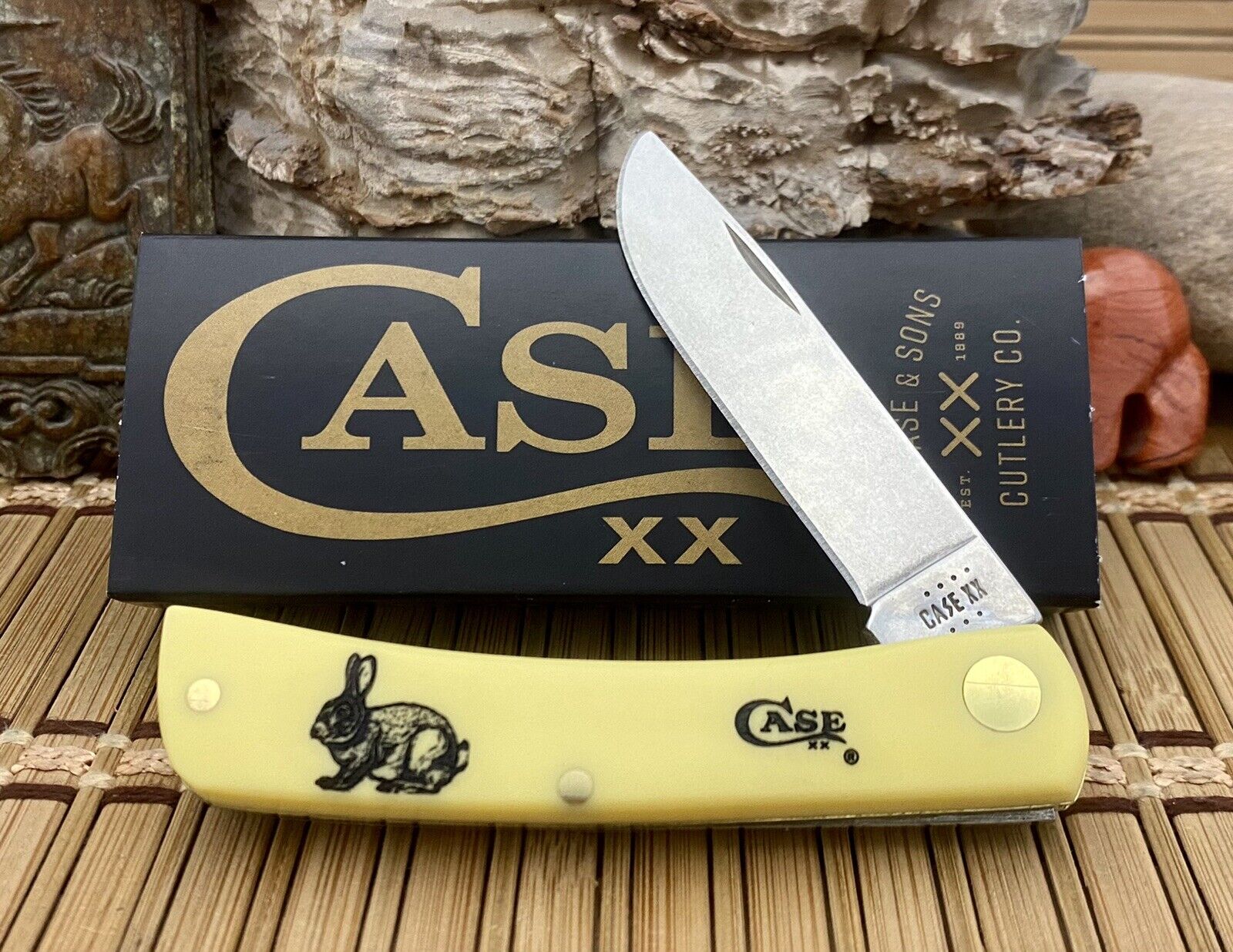 Case XX USA Smooth Yellow RABBIT Edition Stainless Sod Buster Jr Pocket Knife