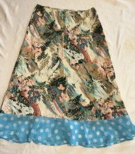 Lucky Brand Beach Hula Wear Paradise Found Hawaiian Skirt sz S Japanese Garden