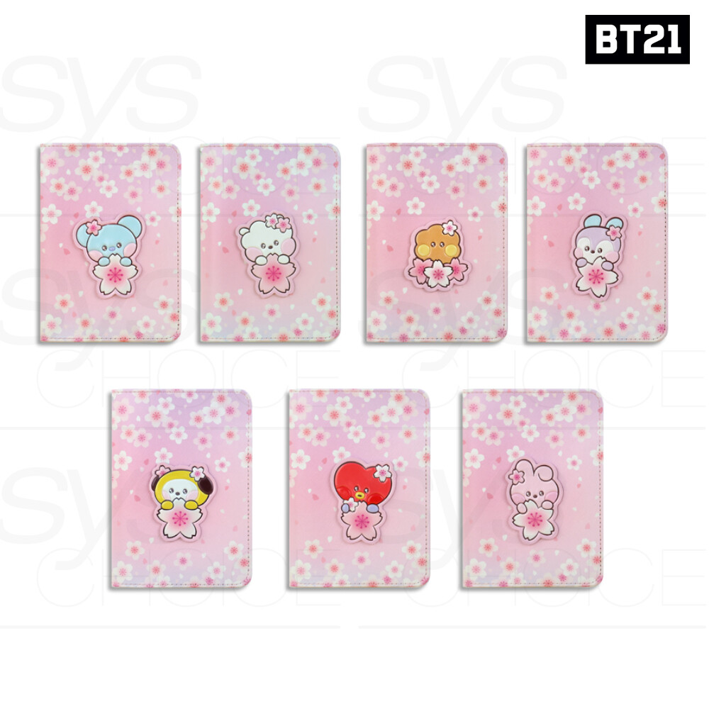 BTS BT21 Goods minini Leather Patch Passport Cover S Size Cherry