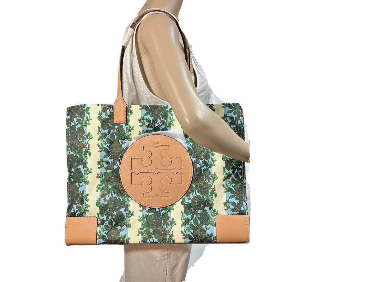 Tory Burch Ella Floral Printed Tote Bag Rayure Fleurie