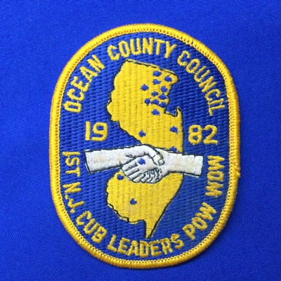 Boy Scout 1982 Ocean County Council 1st N.J. Cub Leaders Pow Wow Patch 2411B1
