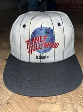 Vintage Planet Hollywood Hat Snapback Cap White Pinstrip Atlanta,GA 90s