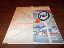 1959 Pure Oil Chicago to New York via Turnpikes Vintage Road Map