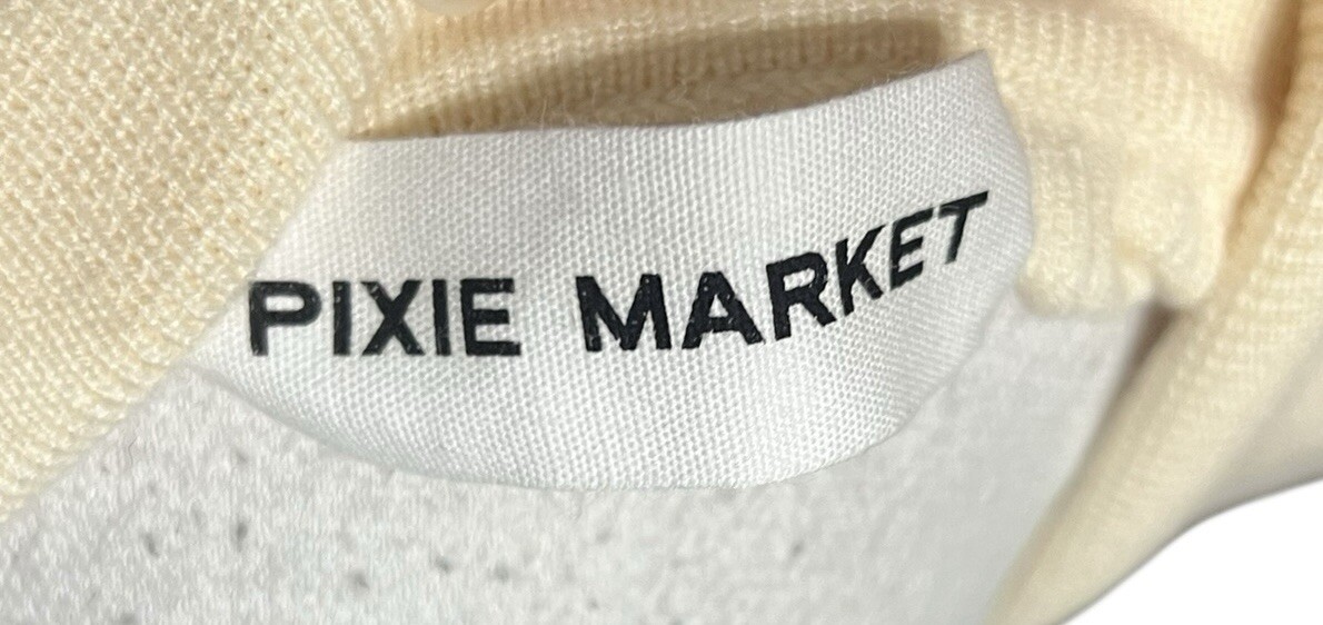 Pixie Market Ivory Ribbed Collared Button Cardiga… - image 4