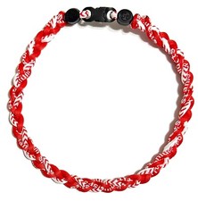 Boys Youth T-Ball Baseball Energy Necklace 3 Rope Tornado Red Baseball Stitch