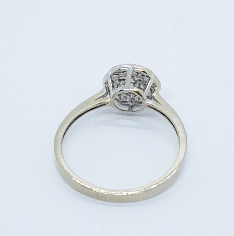 Enchanting Antique Diamond Star Cluster Ring 10k White Gold Size 8.5 View 6