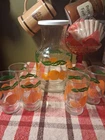 Vintage Anchor Hocking Orange Slice Juice Set - Pitcher & 6 Glasses - MCM 1970s