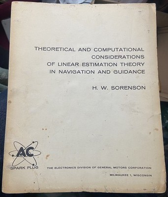 Rare 1965 LINEAR ESTIMATION in NAVIGATION & GUIDANCE by H. W. Sorenson AC SPARK 