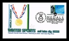 DR JIM STAMPS US COVER WINTER OLYMPICS FIGURE SKATING FDC MEDALS CEREMONY
