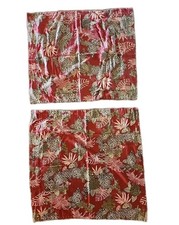 TOMMY BAHAMA 2 PILLOW SHAMS 27x31 30x31 TROPICAL COASTAL PALMS Red Gold Batik