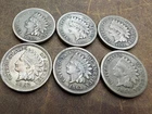 1859-1864 Indian Head Cent Lot (6) Complete Copper Nickel Short Set - XF-VG