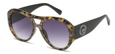 Womens Retro Aviator Sunglasses Multicolor Frame Gray Lens Tinted UV400 Plastic
