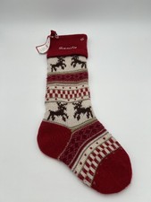 Pottery Barn Kids Holiday Fair Isle Reindeer Stocking Large Red Jennifer New
