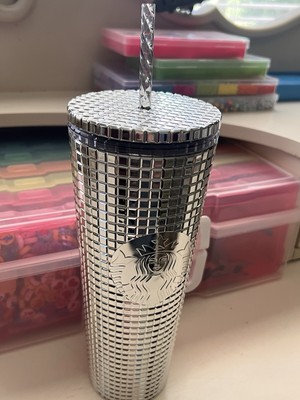 Disco New Starbucks 2020 Silver Disco Grid 24oz Venti Tumbler w/ Reusable Straw