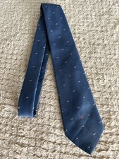 Christian Dior Silk Tie Blue Polka Dot Made in USA Imported Fabric Vintage Tie