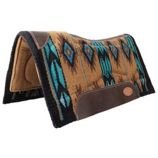 Klassy Cowgirl 28x 30" Wool Top Memory Felt Pad - Teal Brown Tan