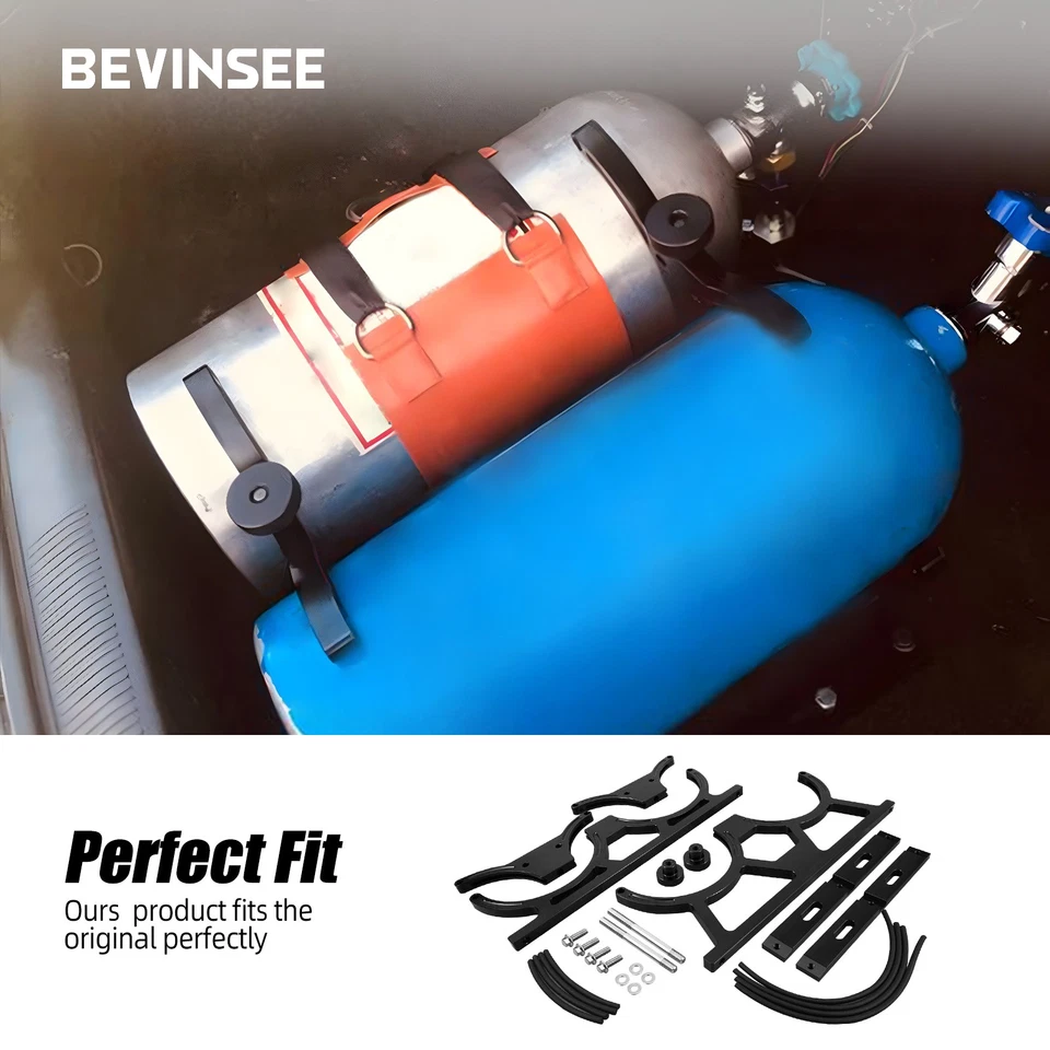 7" Nitrous Oxide Nos Dual Bottle Holder Aluminum For Dual 10-15 Lb Bottles Foto 2 de 4