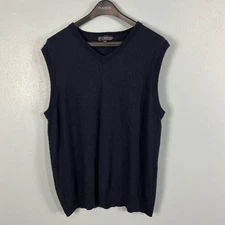 Hart Schaffner Marx Sweater Vest Mens 2XT Extra Fine Merino Wool sleeveless Navy