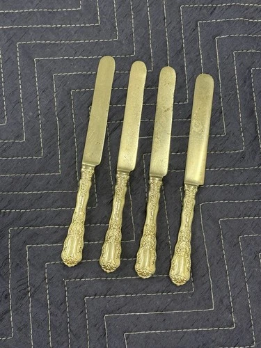 Antique Mono 8 3/4” Dinner Knife X 4 Sterling Silver Scrap Knives Towle?