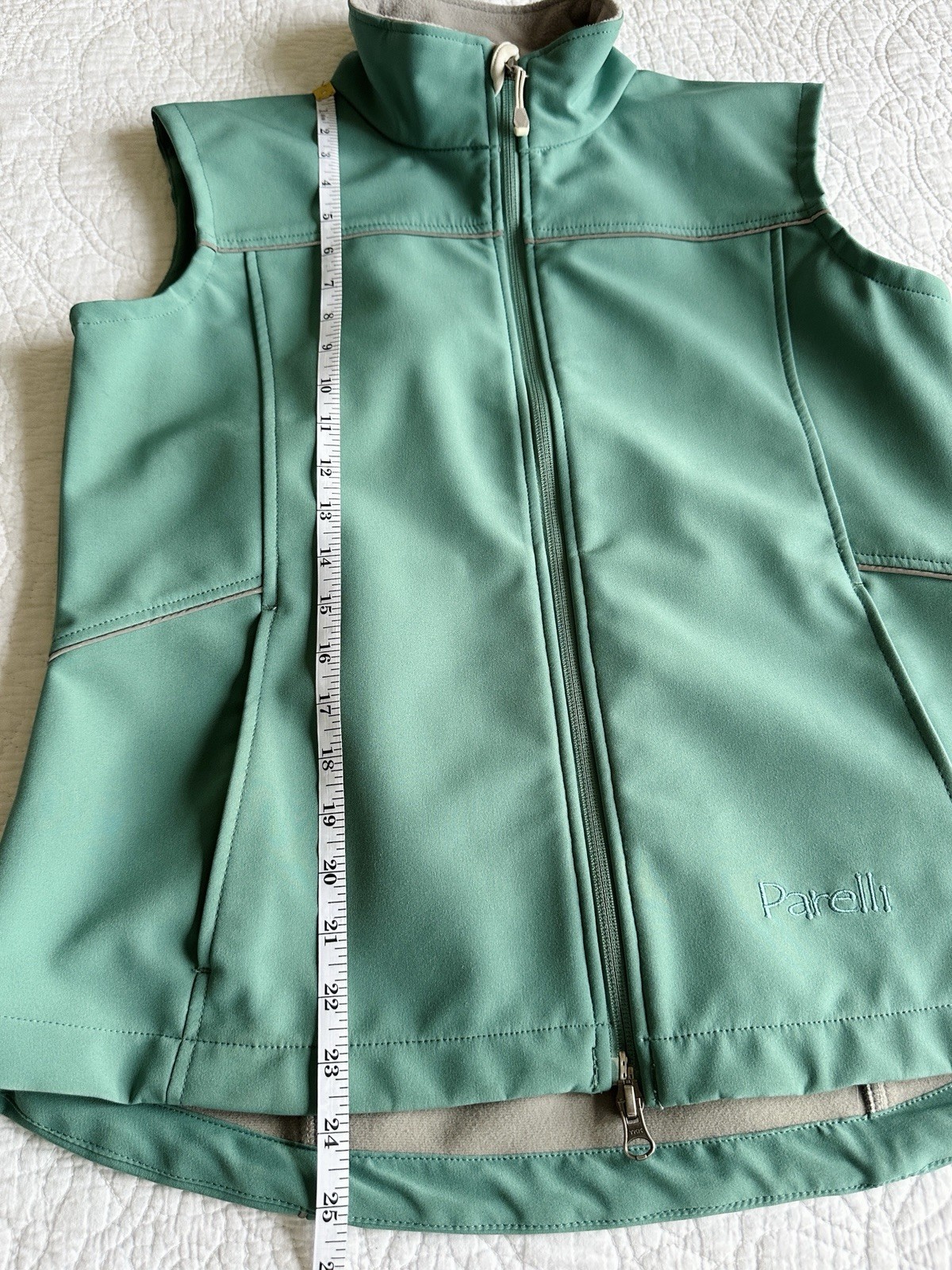 Parelli Equestrian Riding Vest Jacket Womens M Teal Green Full Zip Fleece Pocket