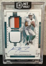 tua tagovailoa rookie ON CARD Auto Dual Patch/Helmet 58/ 75 Impeccable