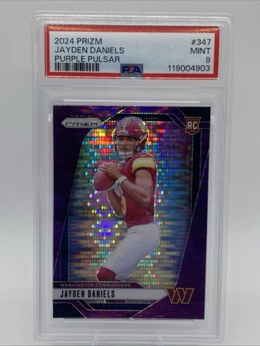 2024 Panini Prizm Rookies Jayden Daniels #347 Purple Pulsar Prizm (RC) PSA9