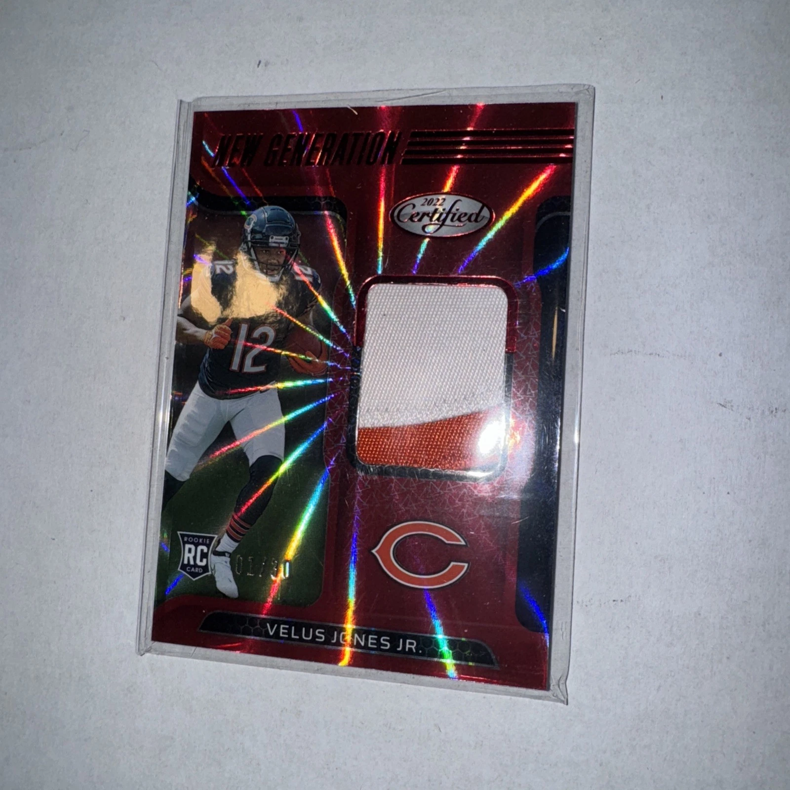 Velus Jones Jr. Panini Certified New Generation Jerseys #NGJVJ Mirror Red Fotl