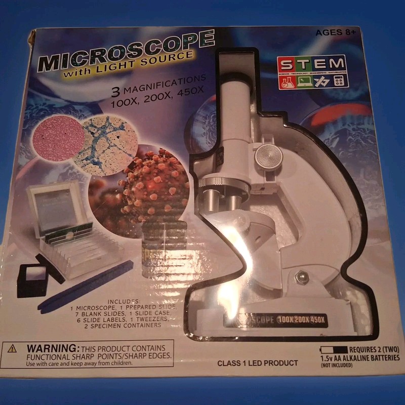 Stem Microscope With Light Source 100x, 200x, and 450x ScienceCore New open box