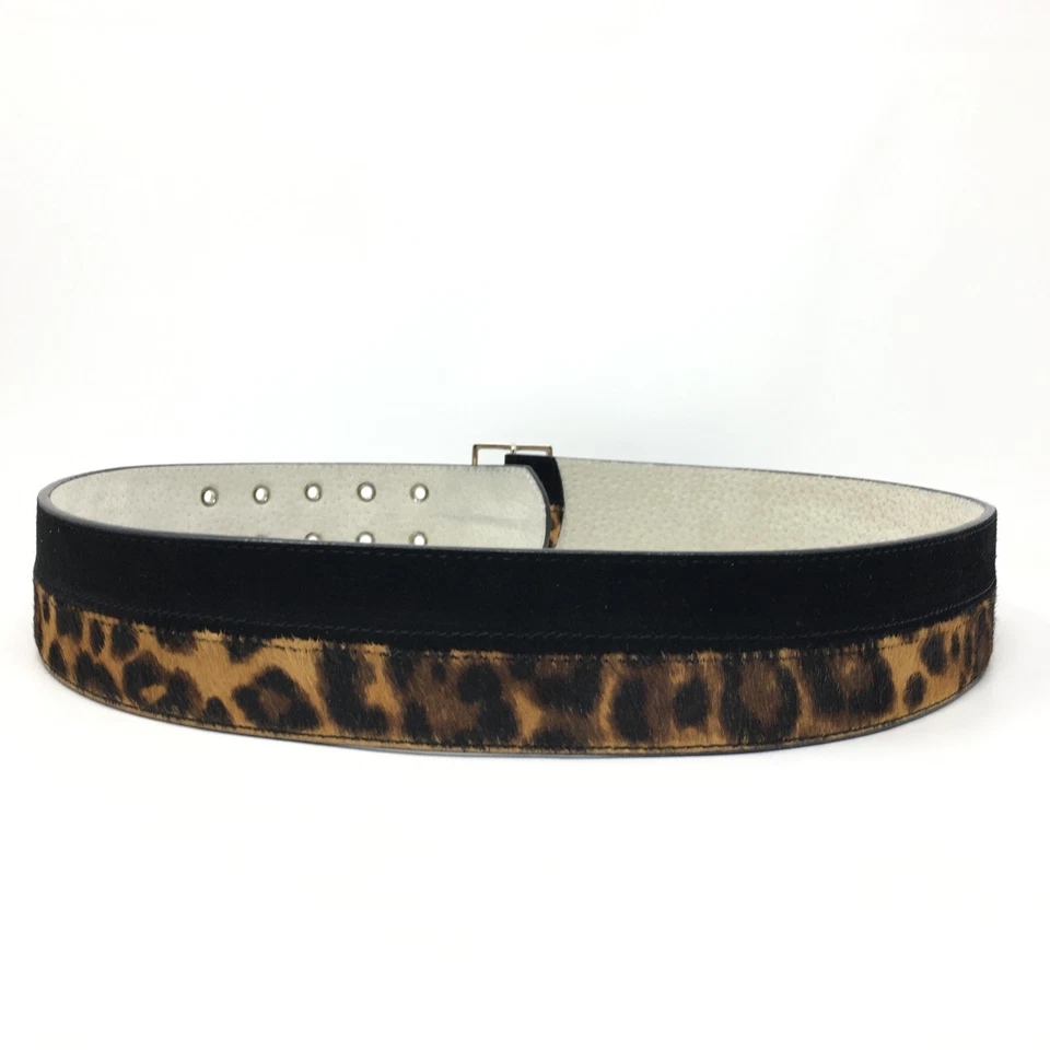 Cinturón de cadera White House Black Market para mujer talla pequeña S piel de becerro de leopardo negro Foto 3 de 4