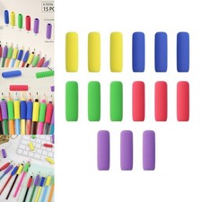 Soft Foam Pencil Grips 15 Pcs 5 Colors Ergonomic Writing Aid for Adults Kids